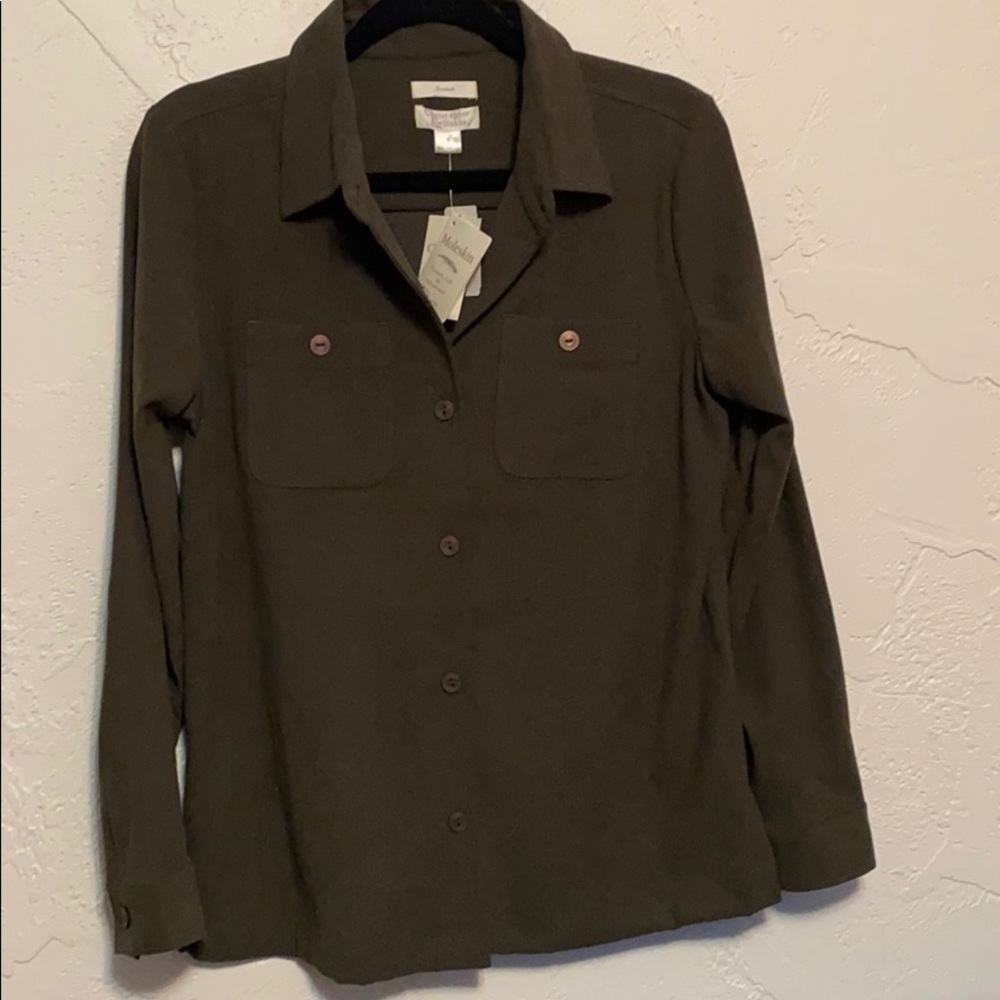 Christopher & Banks Moleskin Button Down Shirt Top